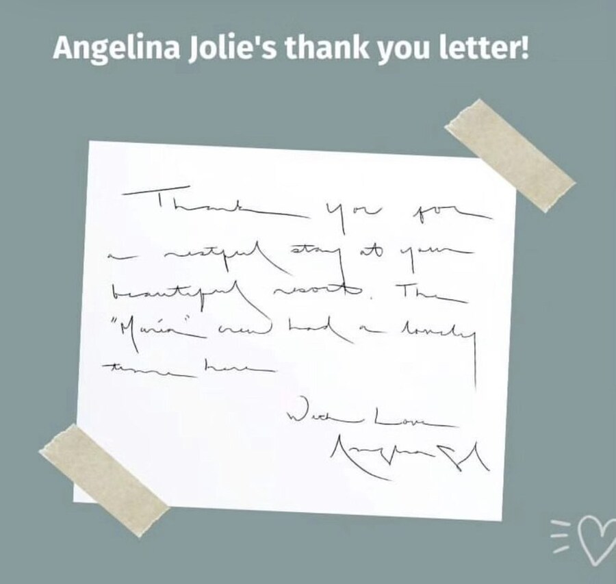 충격적인 안젤리나 졸리 글씨