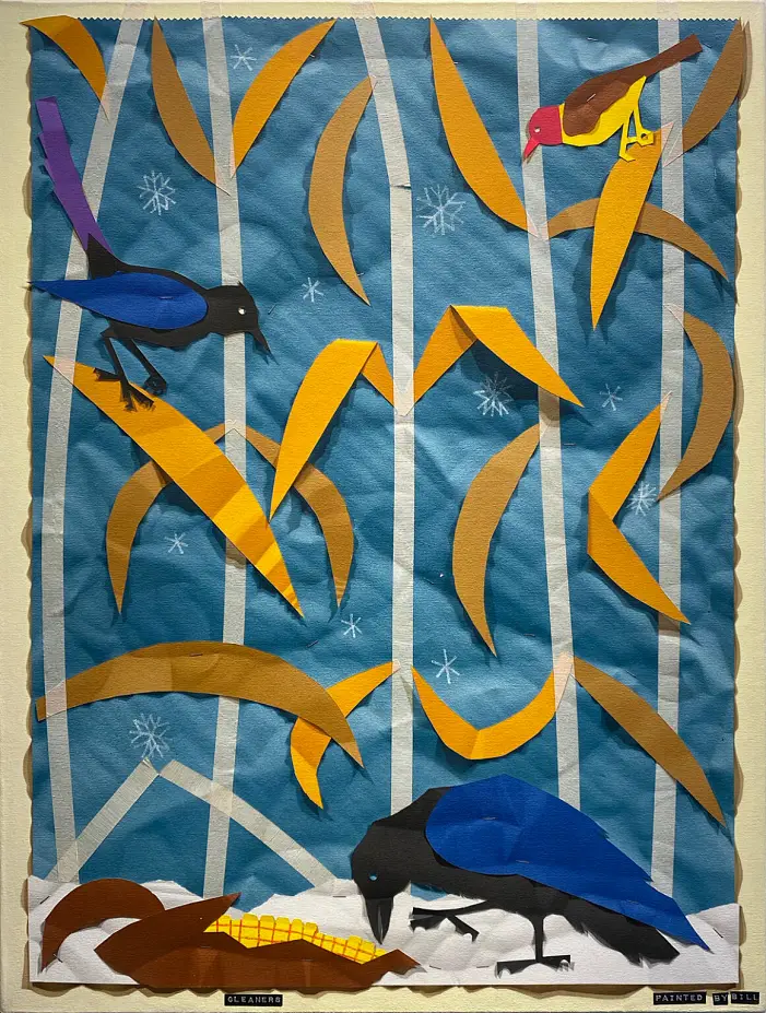 스테이플러로 색종이 찝어서 만든 아트