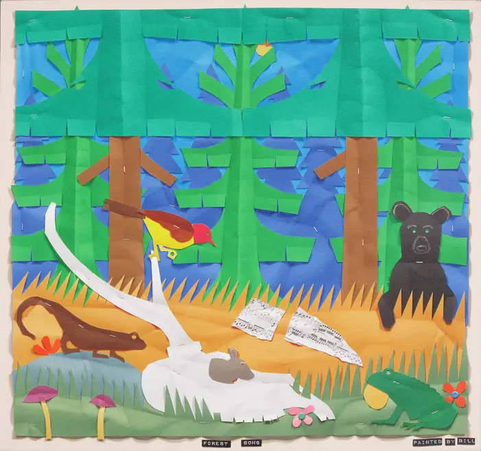 스테이플러로 색종이 찝어서 만든 아트